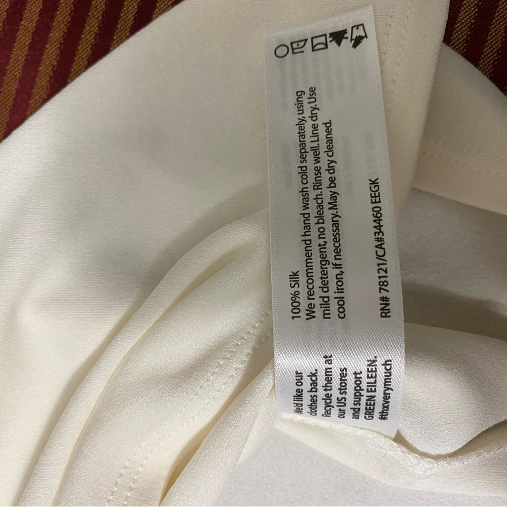 EILEEN FISHER 100% Silk Georgette Crepe Sleeveless Women's Top Size S - Picture 6 of 6